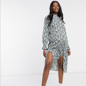 ASOS maternity floral midi dress with slits